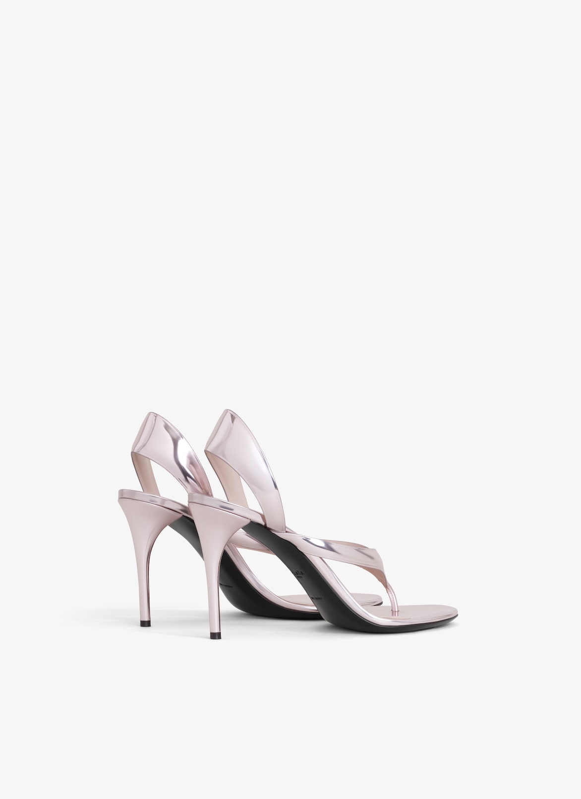 INFRADITO SANDALS IN LAMINATED LEATHER ALAÏA BLUSH/SILVER INFRADITO SANDALS IN LAMINATED LEATHER